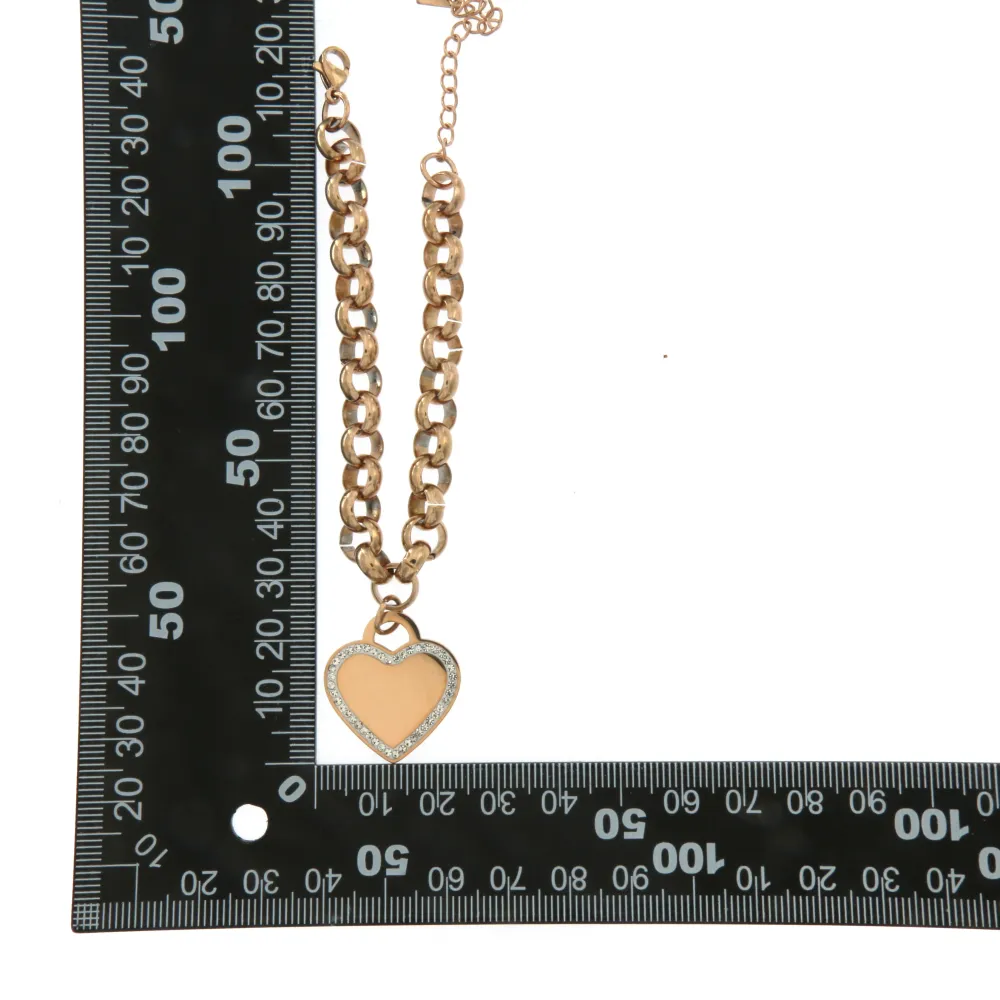 BAC5990-Cuore-Bracciali in Acciaio con Chiusura - BAC5990-Cuore-Bracciali in Acciaio con Chiusura