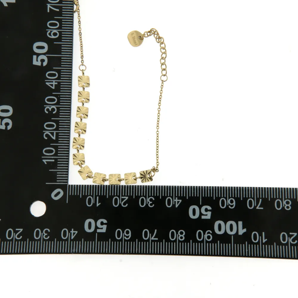 [BAC6427-Quadrato-Bracciale in Acciaio con Chiusura] BAC6427-Quadrato-Bracciale in Acciaio con Chiusura - BAC6427-Quadrato-Bracciale in Acciaio con Chiusura (Argento)