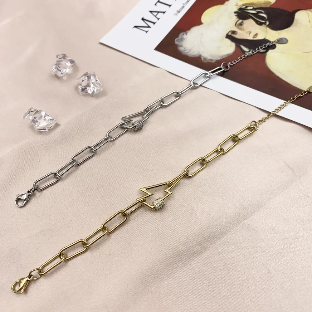 [BAC7066-Fulmine-Bracciale in Acciaio] BAC7066-Fulmine-Bracciale in Acciaio - BAC7066-Fulmine-Bracciale in Acciaio (Argento)