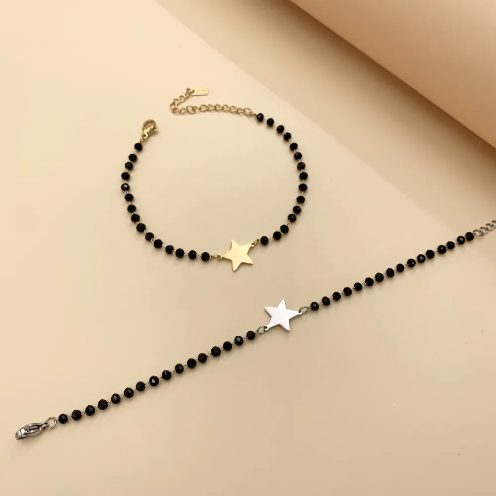 BAC7471-Rosario con Stella-Bracciale in Acciaio - BAC7471-Rosario con Stella-Bracciale in Acciaio