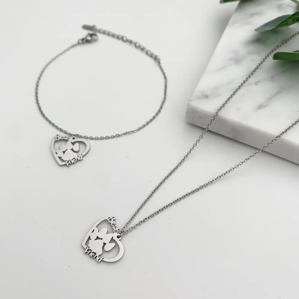 Best Friend zampa - BAC7639-Zampa nel Cuore-Collana Corta in Acciaio