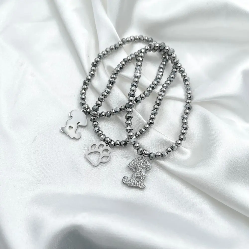 Cane-Bracciali Tris Elastici in Acciaio - BAE-413-079