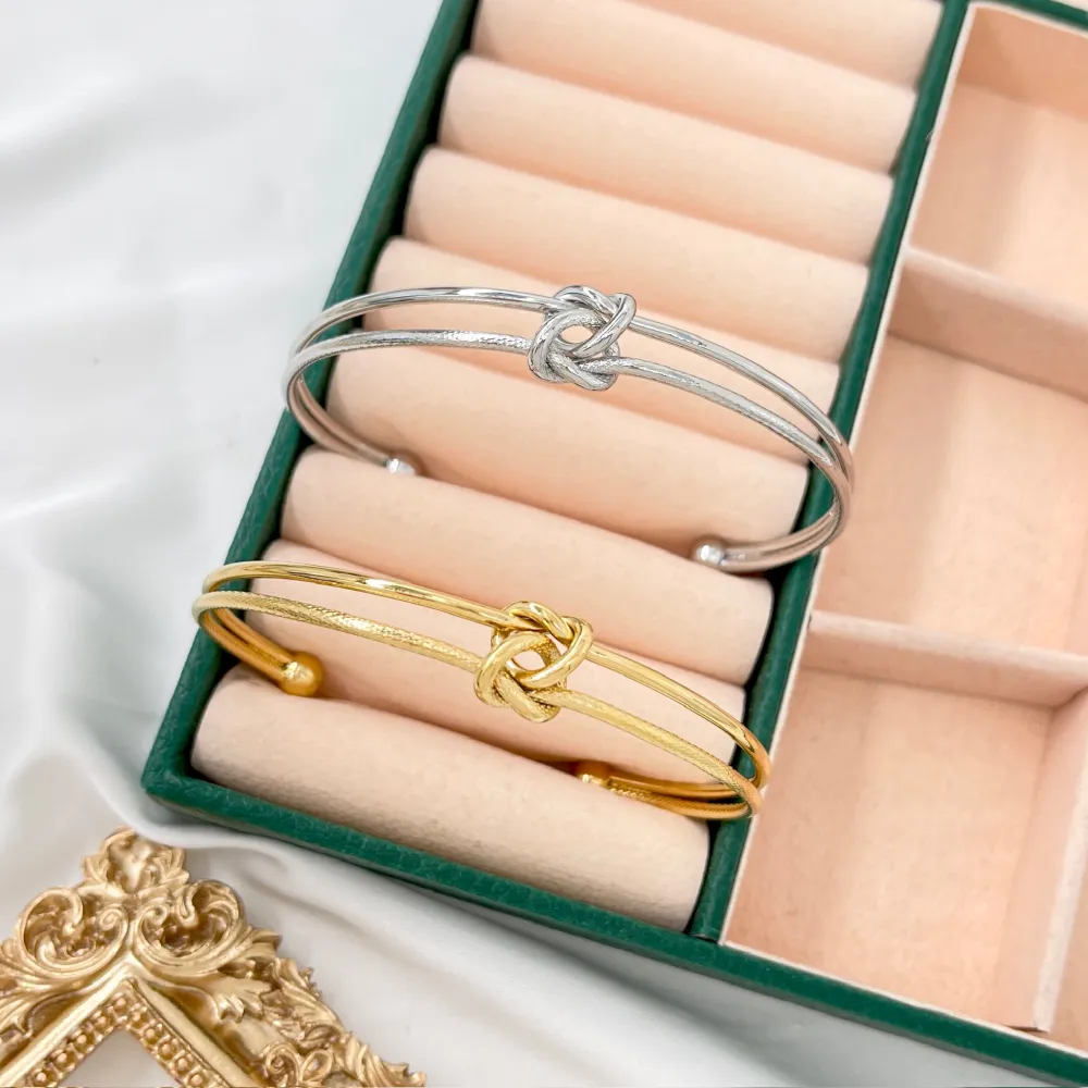 Doppio Nodo  -Bracciale Rigido in Acciaio - BAR-103-AA5209B