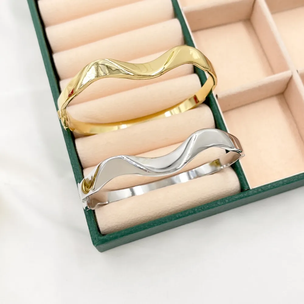 [BAR-413-044] Onda-Bracciale Rigido in Acciaio - BAR-413-044 (Argento)