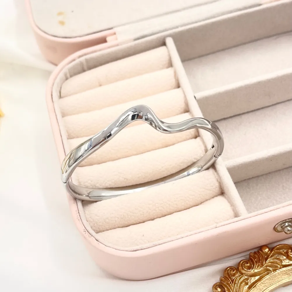 Onda-Bracciale Rigido in Acciaio - BAR-413-063 (Argento)