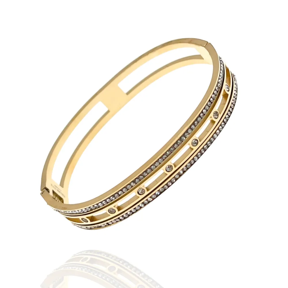 Tennis con Punto Luce-Bracciale Rigido in Acciaio - BAR-413-2259