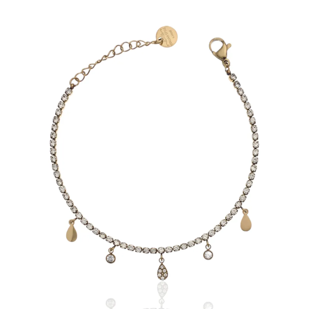 Tennis con Goccia-Bracciale in Acciaio - BAC-103-AA2525B Goccia