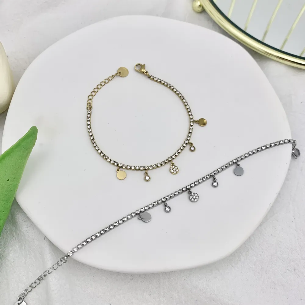 Tennis con Tondo-Bracciale in Acciaio - BAC-103-AA2527B Tondo