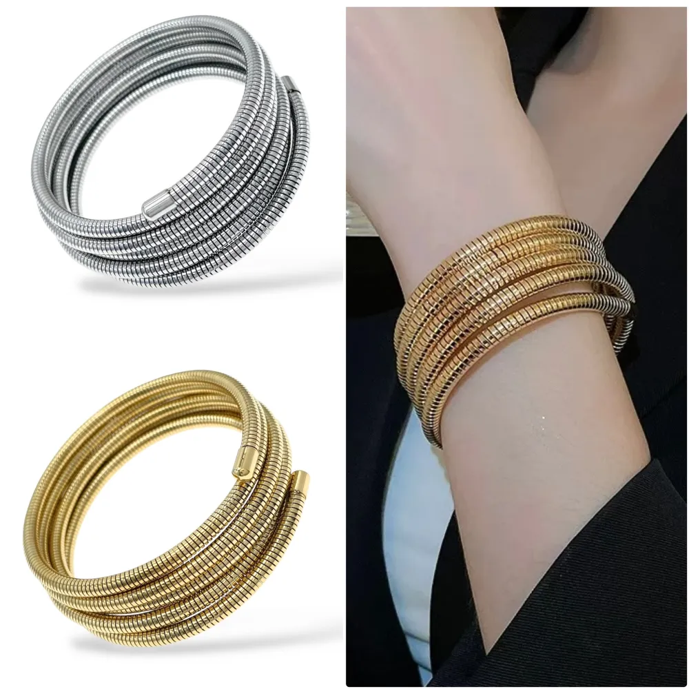 Multifilo  -Bracciale Rigido in Acciaio - BAR-413-3122 (Oro Giallo)