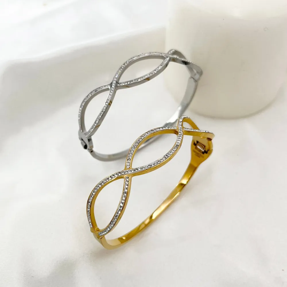Vuoto-Bracciale Rigido in Acciaio - BAR-413-327 (Oro Giallo)