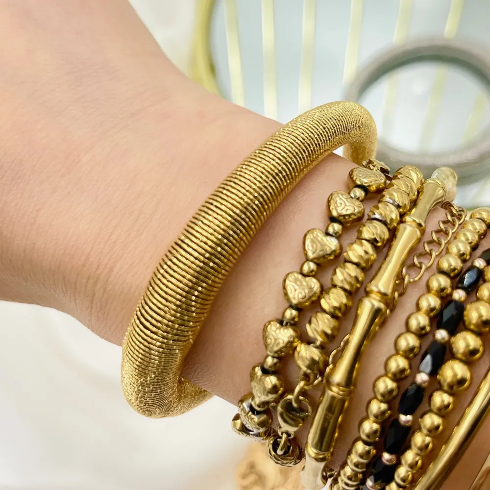 Molla-Bracciale Rigido in Acciaio - BAR-413-4275B (Argento)