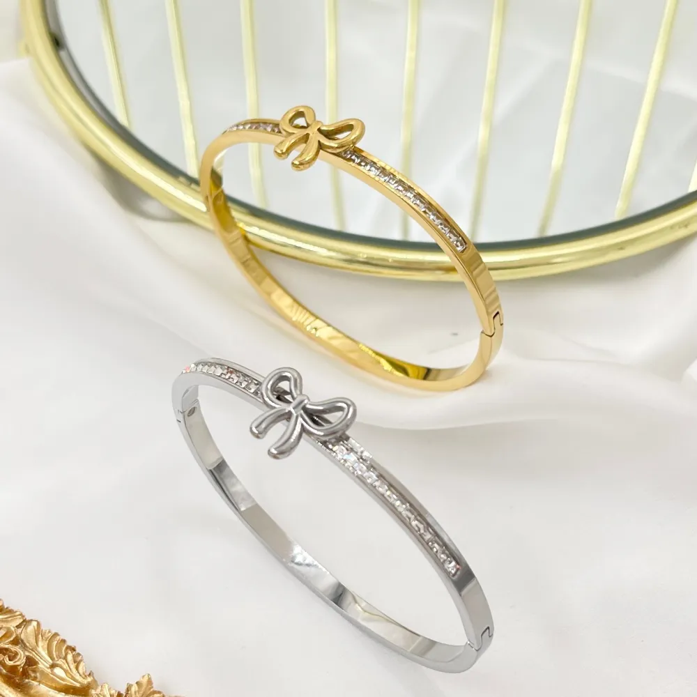 [BAR-413-5971] Fiocco -Bracciale Rigido in Acciaio - BAR-413-5971 (Argento)
