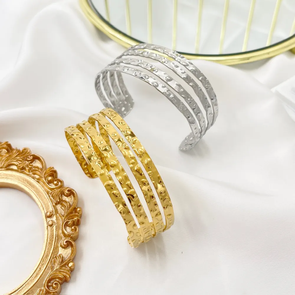 Multifilo -Bracciale Rigido in Acciaio - BAR-413-6704 (Argento)