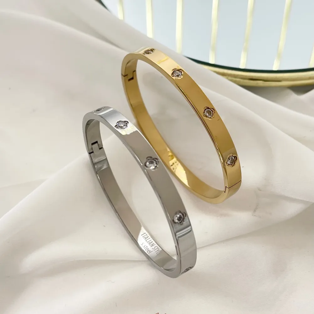 [BAR-413-8420] Punto Luce  -Bracciale Rigido in Acciaio - BAR-413-8420 (Argento)
