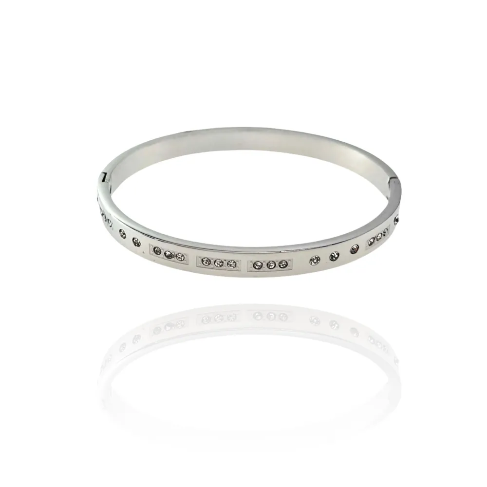 [BAR-413-914] Tennis Punto Luce-Bracciale Rigido in Acciaio - BAR-413-914 (Oro Giallo)