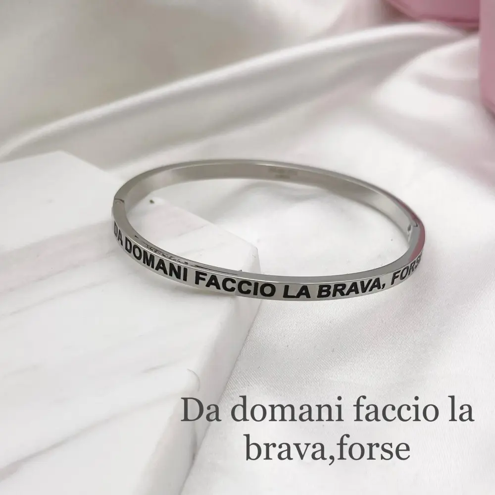 [BAR-413-B60-83] Da Domani Faccio la Brava-Bracciale Rigido in Acciaio - BAR-413-B60-83