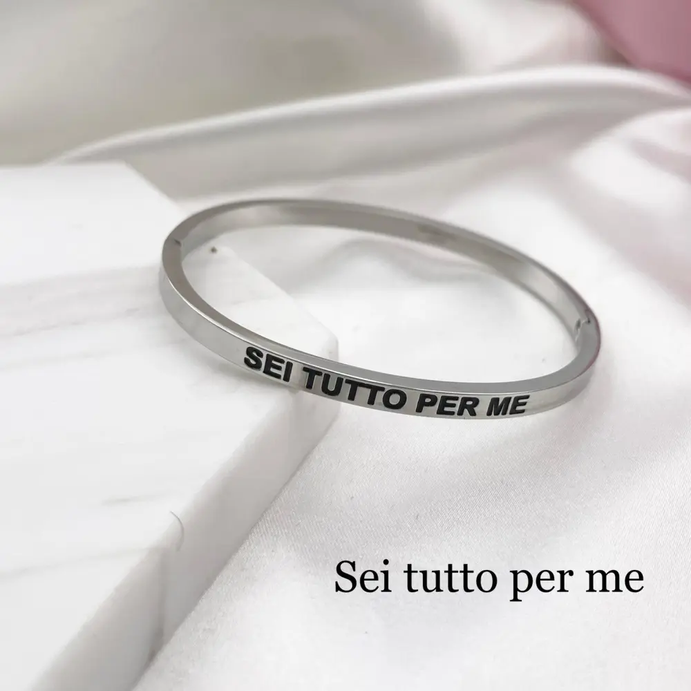 Sei Tutto Per Me-Bracciale Rigido in Acciaio - BAR-413-B60-85