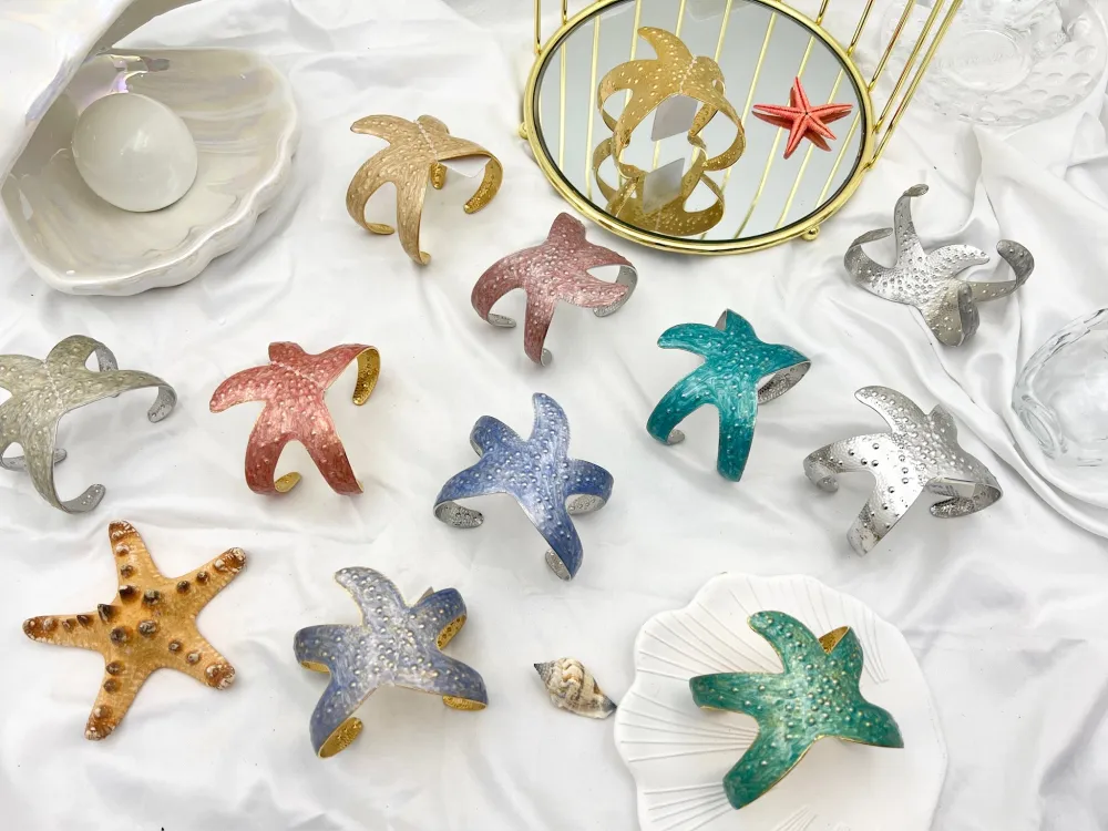 Stella Marina Smaltata-Bracciale Rigido in Acciaio - BAR-732-191