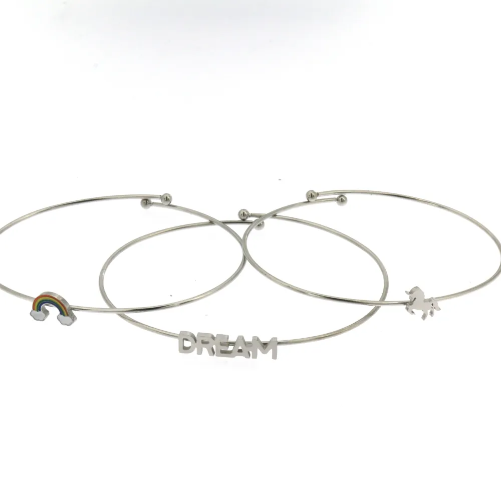 [BAR-Set 3pz Bracciali 5409 - Bracciali Rigidi in Acciaio] BAR-Set 3pz Bracciali 5409 - Bracciali Rigidi in Acciaio - BAR-Set 3pz Bracciali 5409 - Bracciali Rigidi in Acciaio (SET G)