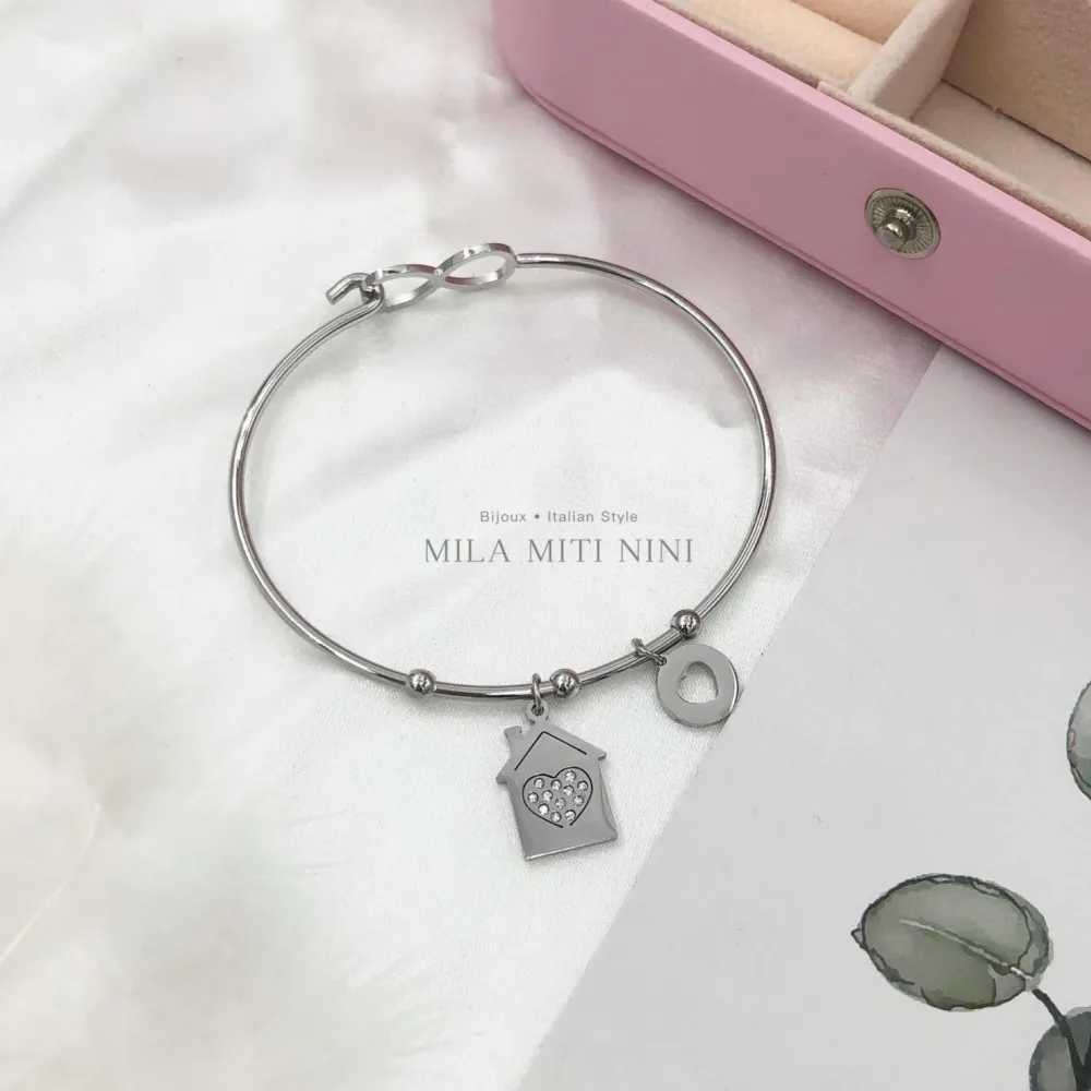 Pendenti Mix con Strass-12pz Bracciali Rigidi in Acciaio - BAR413-418