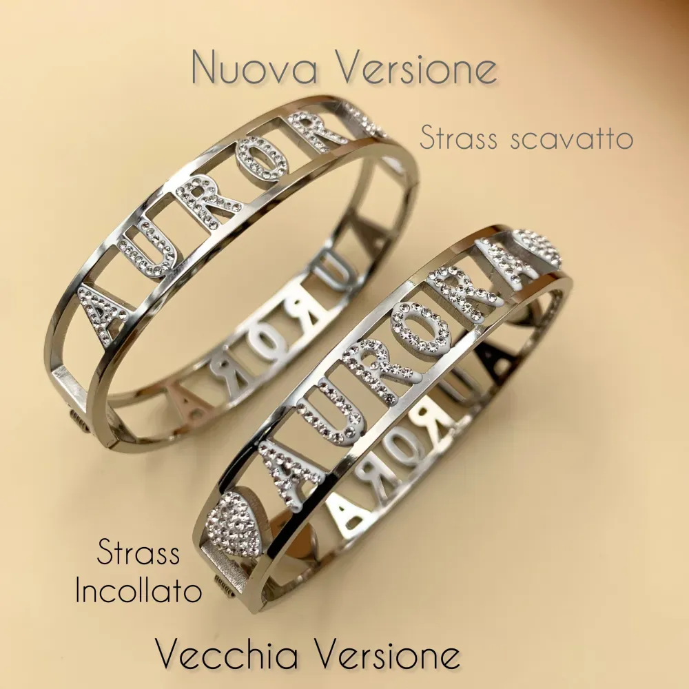 NOME-Bracciale Rigido in Acciaio nomi - BAR413-67 (Viola)