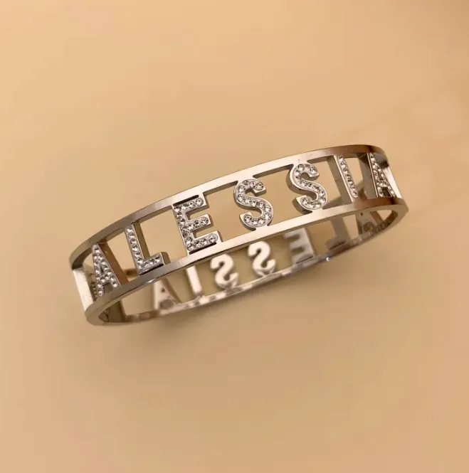 BAR413-NOME-Bracciale in Acciaio (Nuova Versione) - BAR413-67 NOMI-Bracciale in Acciaio (Nuova Versione ） (Viola)