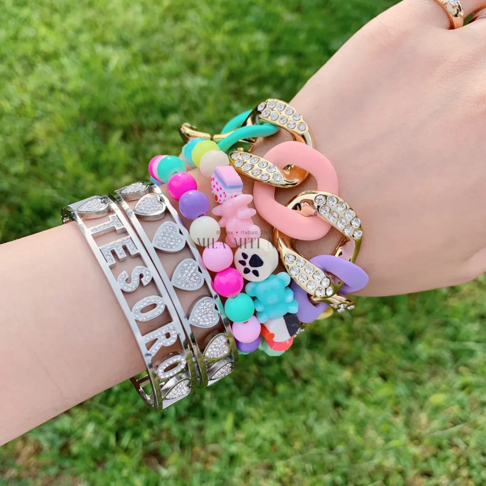 BAR413-NOME-Bracciale in Acciaio (Nuova Versione) - BAR413-Scritte-Bracciale in Acciaio (Nuova Versione ）