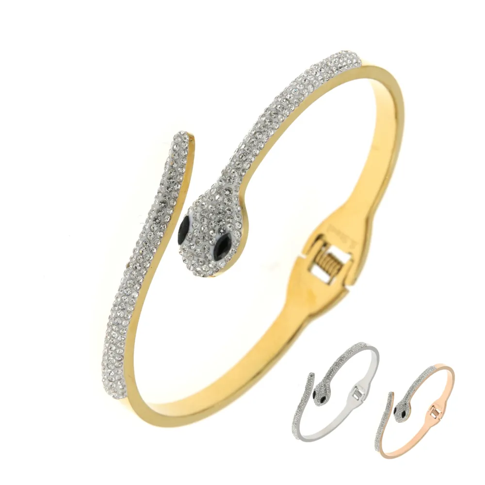 BAR6802-Serpente - Bracciale Rigido in Acciaio - BAR6802-Serpente - Bracciale Rigido in Acciaio