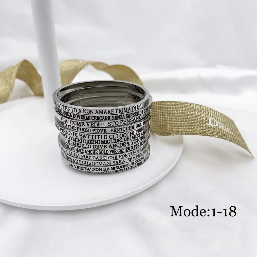 Bracciale a Catena in Acciaio - BAR7751-Scritte da N.1 a 25- Bracciale Rigido in Acciaio (Testo 1)