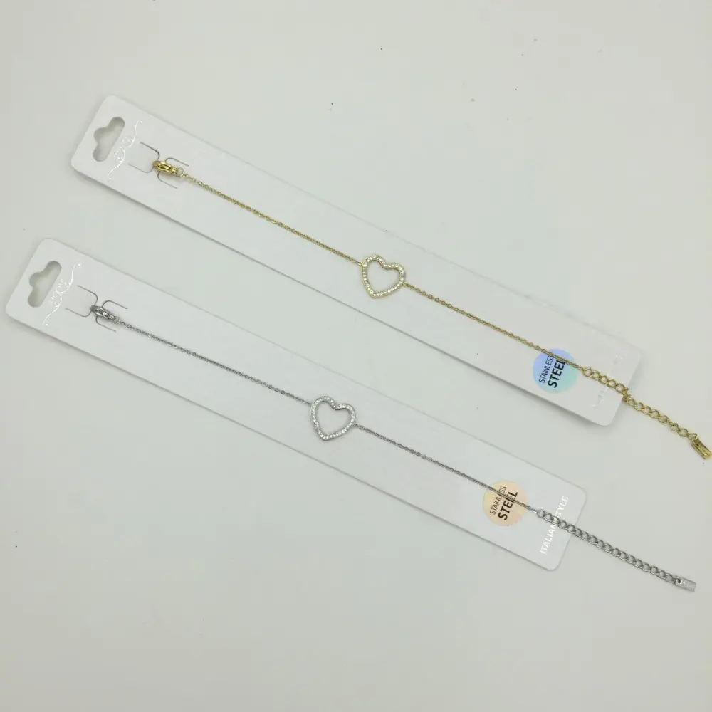 [BAS- Cuore 4609 - Bracciale in Acciaio con Chiusura] BAS- Cuore 4609 - Bracciale in Acciaio con Chiusura - BAS- Cuore 4609 - Bracciale in Acciaio con Chiusura (Argento)
