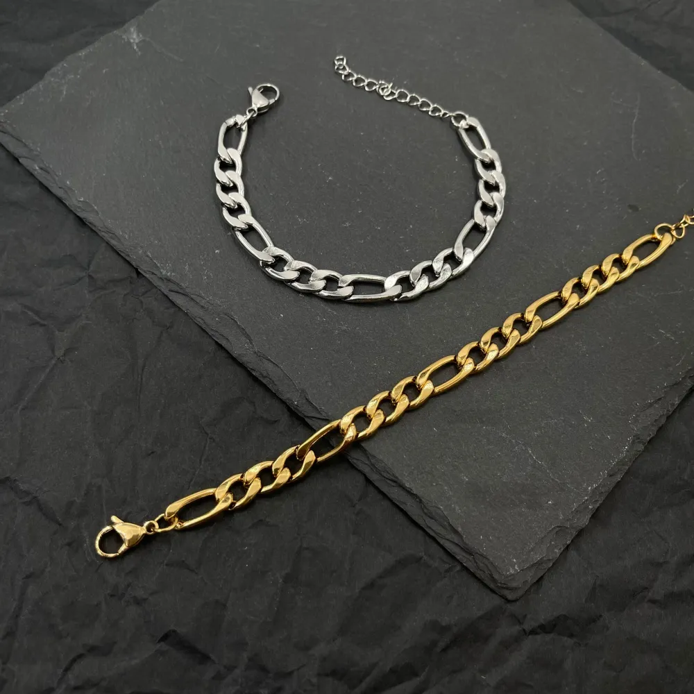 Catena 3+1 Grande -Bracciale in Acciaio - BAU-208-232 (Oro Giallo)