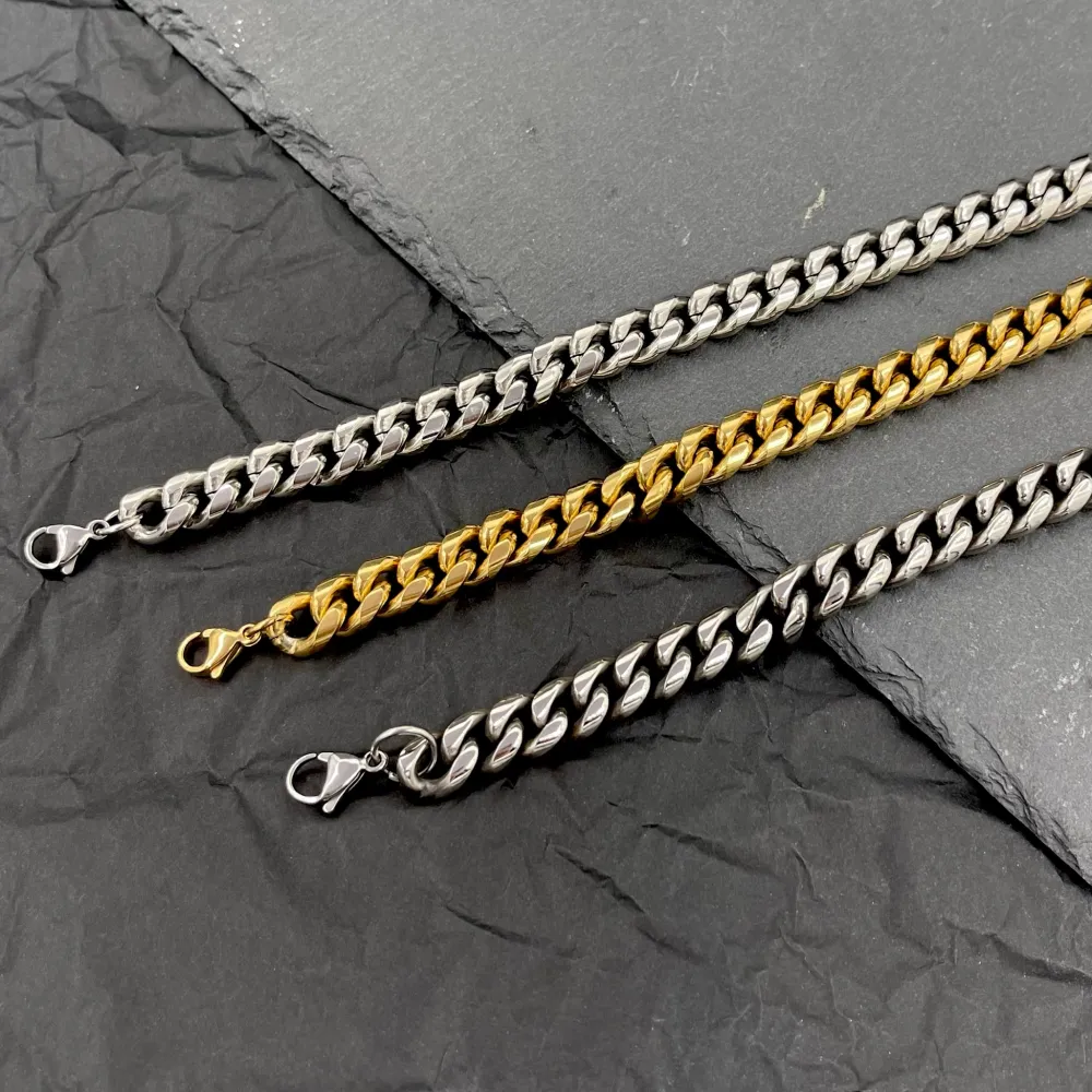 Catena 10mm 1.4NK3.1-Bracciale Unisex in Acciaio - BAU-208-234 10mm