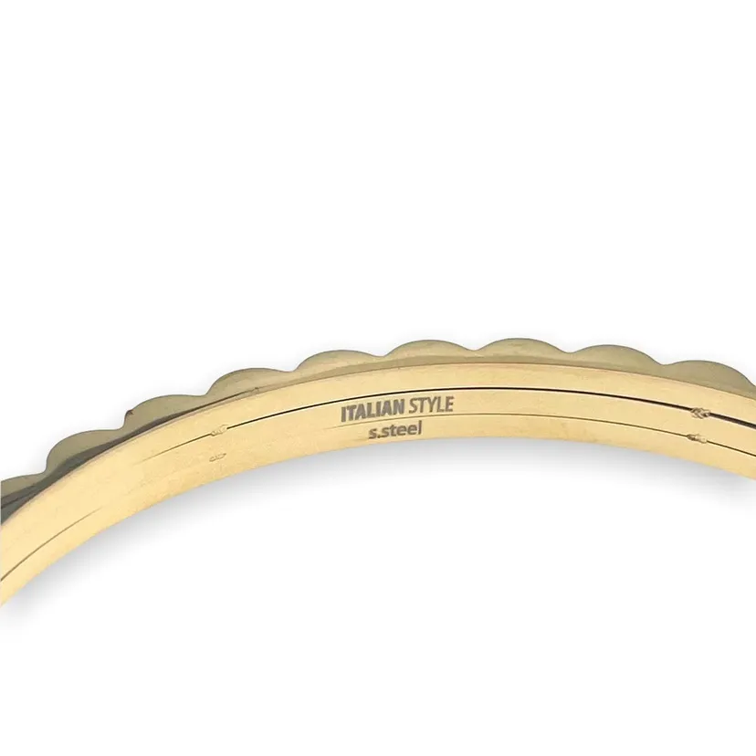 Semplice -Bracciale Rigido in Acciaio da Uomo - BAU-413-1244 (Oro Giallo)