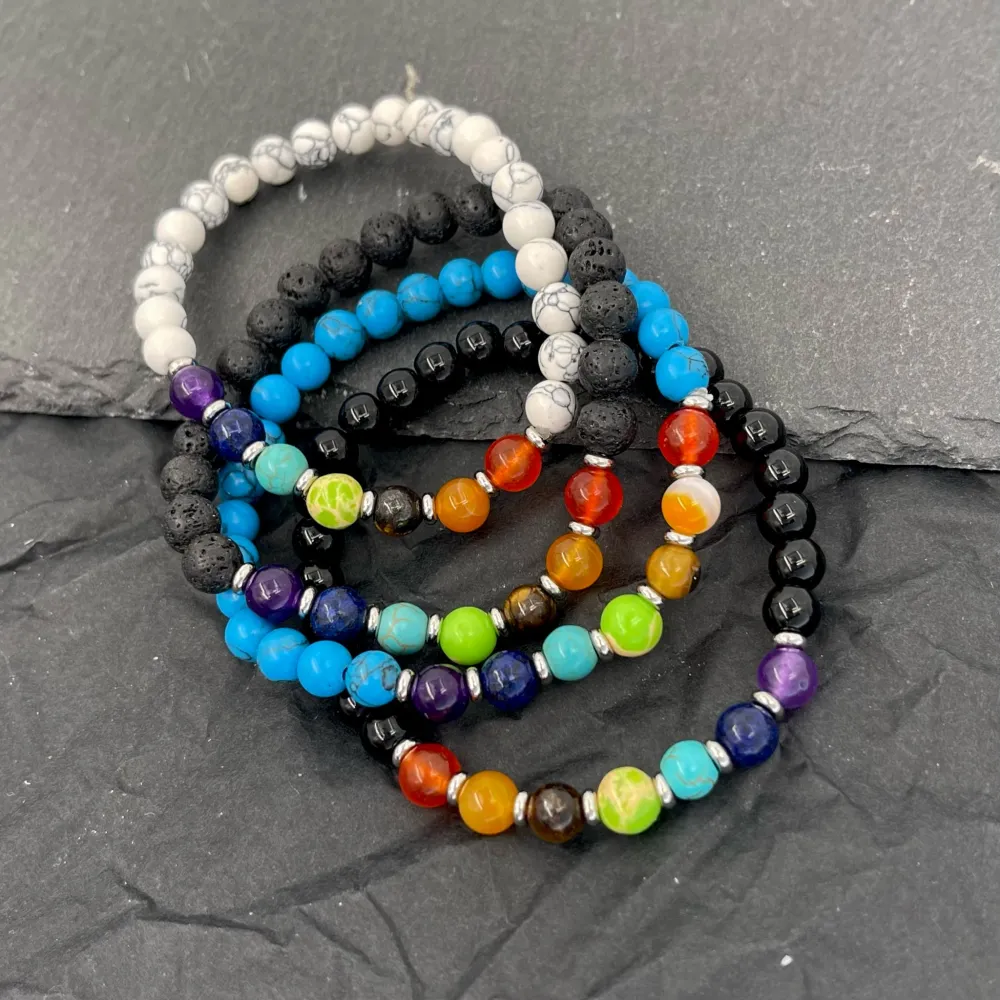 Pallina Semplice 6mm-Bracciale Elastico in Acciaio da Uomo - BAU-480-R30 6mm