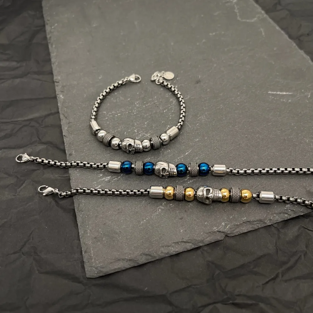 Teschio-Bracciale in Acciaio da Uomo - BAU-500-BMS30167 (MIX)