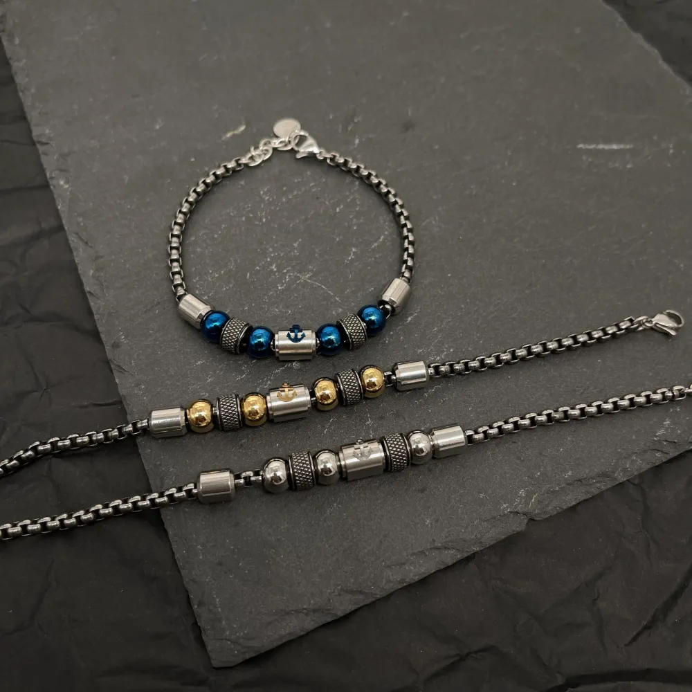 Ancora-Bracciale in Acciaio da Uomo - BAU-500-BMS30167-18 (MIX)