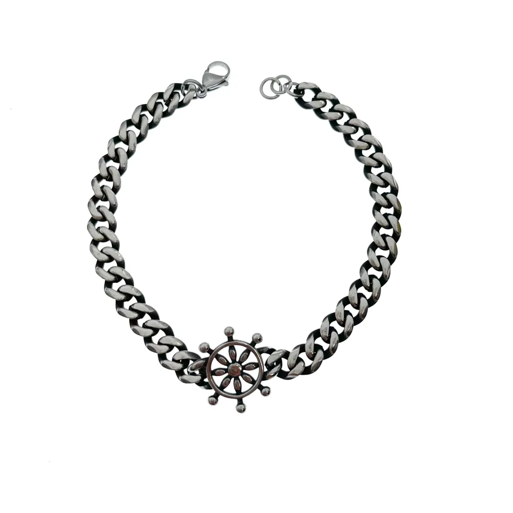 [BAU-600-A115] Timone-Bracciale da uomo in Acciaio - BAU-600-A115