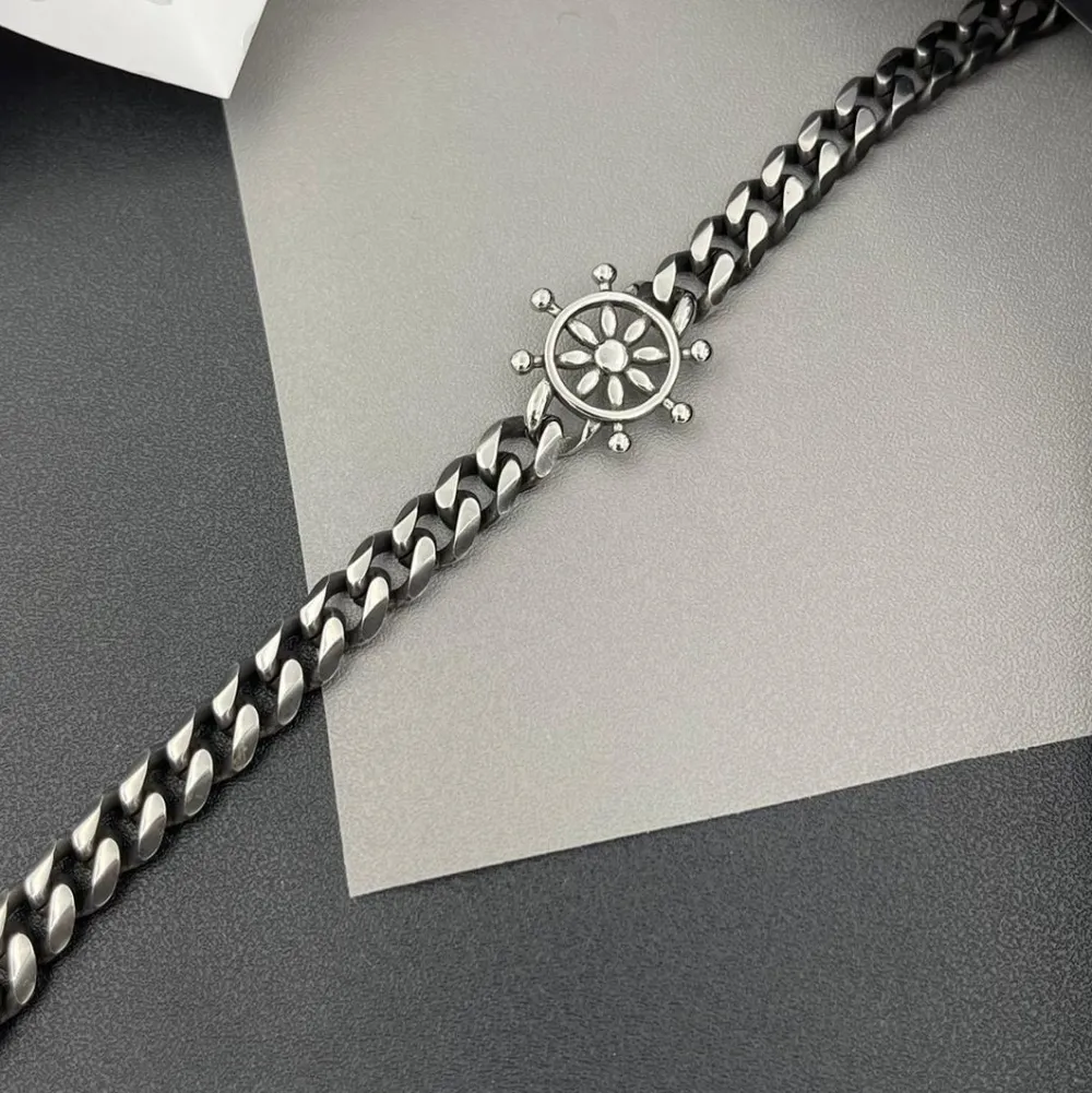 [BAU-600-A115] Timone-Bracciale da uomo in Acciaio - BAU-600-A115