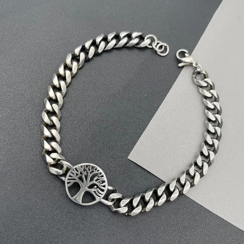 [BAU-600-B199-A114] BAU6948-Albero della Vita-Bracciale in Acciaio da Uomo - BAU-600-B199-A114