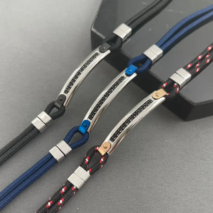 Semplice con Strass-Bracciale in Acciaio da Uomo - BAU-600-B218