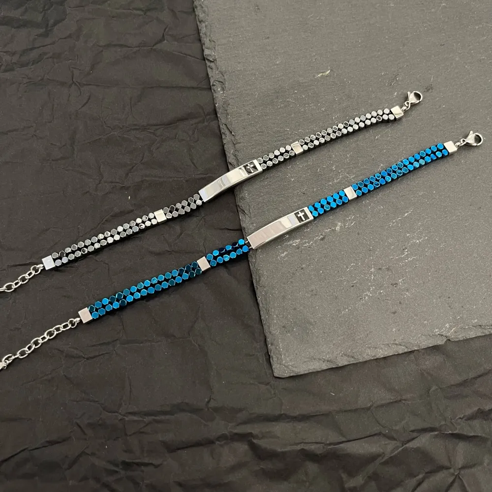 Croce -Bracciale in Acciaio da Uomo - BAU-600-BMB30029-18 (MIX)