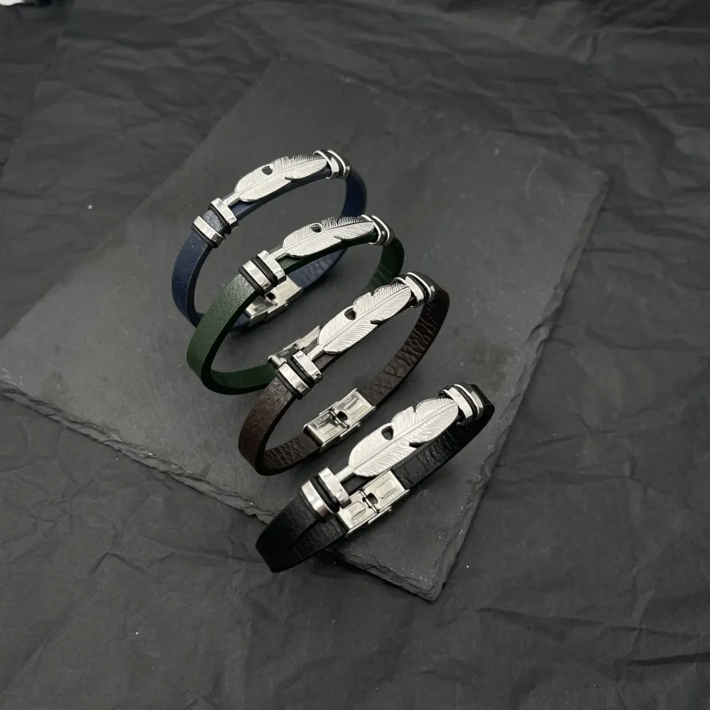 Piuma-Bracciale Uomo in Acciaio - BAU-600-H210 (Nero)