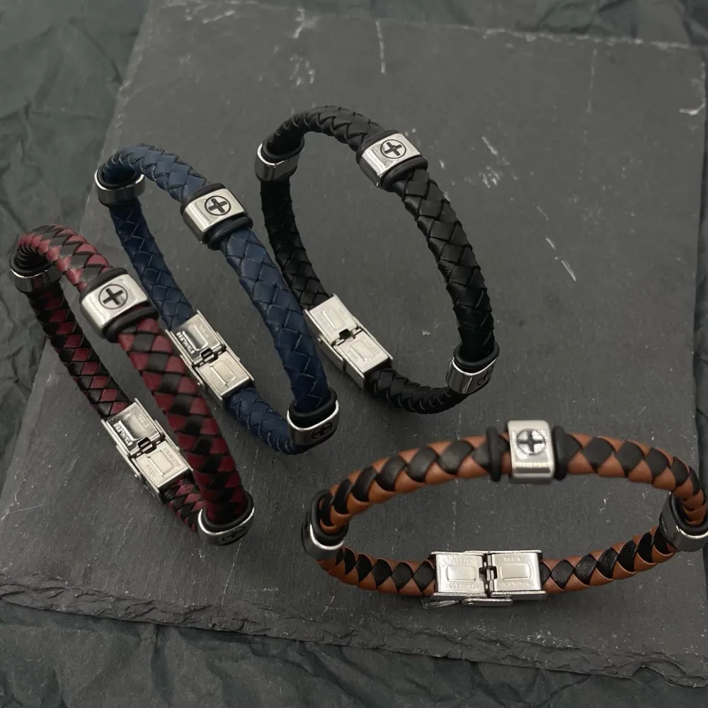 [BAU-600-H255] Crcoe-Bracciale in Acciaio da Uomo - BAU-600-H255 (Nero)