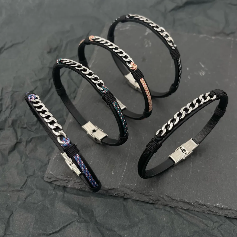 Catena-Bracciale in Acciaio da Uomo - BAU-600-H264 (Nero)