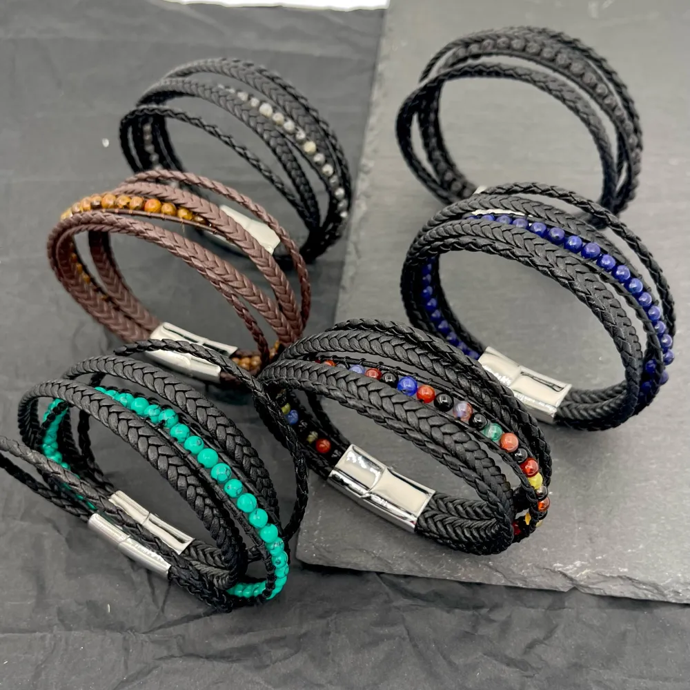 [BAU-720-24] Multifili -Bracciale in Acciaio da Uomo - BAU-720-24 (Grigio)