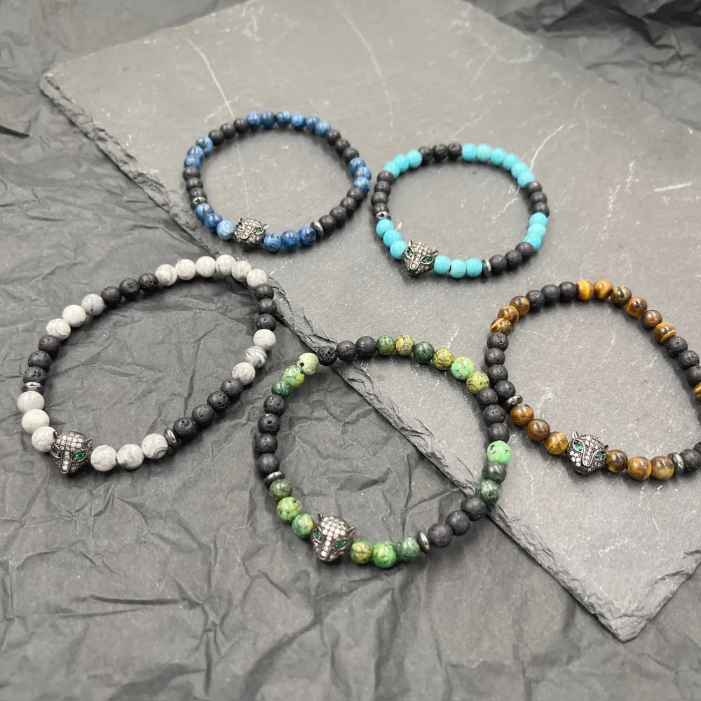 Pantera-Bracciale Elastico in Acciaio da Uomo - BAU-739-05 6mm