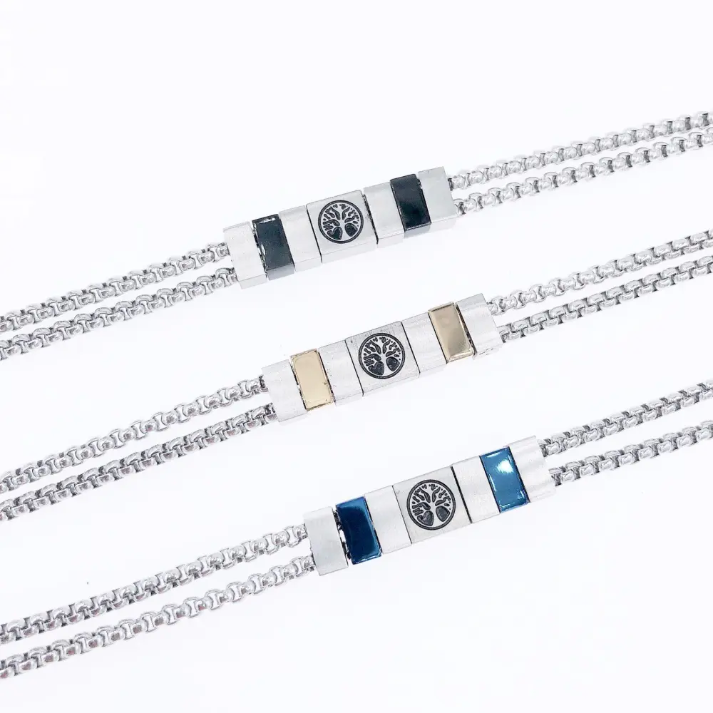 BAU-Adv 5033 -Bracciale da uomo in acciaio - BAU-Adv 5033 -Bracciale da uomo in acciaio (Oro)