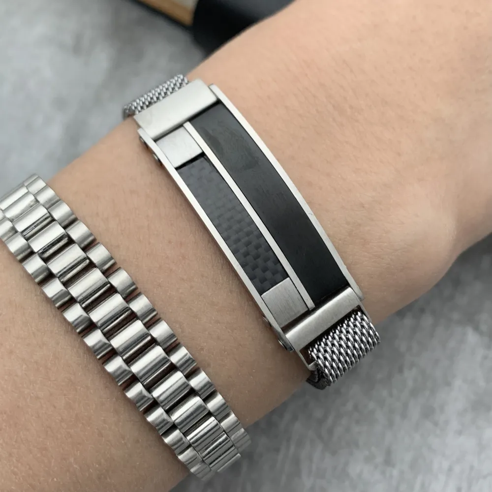 Bracciale da Uomo Regolabile con Chiusura a Calamita - BAU6971-Piastrina-Bracciale da Uomo