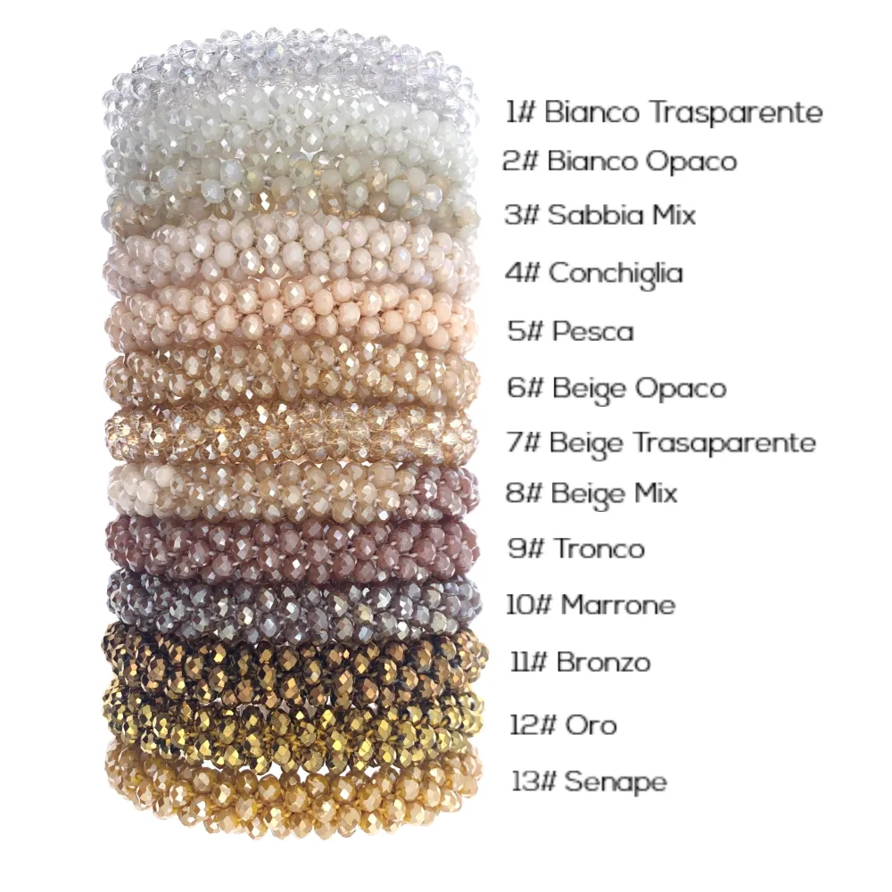 BCE1412-Cristalli Tonalità Beige - Bracciale Elastico - BCE1412-Cristalli Tonalità Beige - Bracciale Elastico (Giallo)