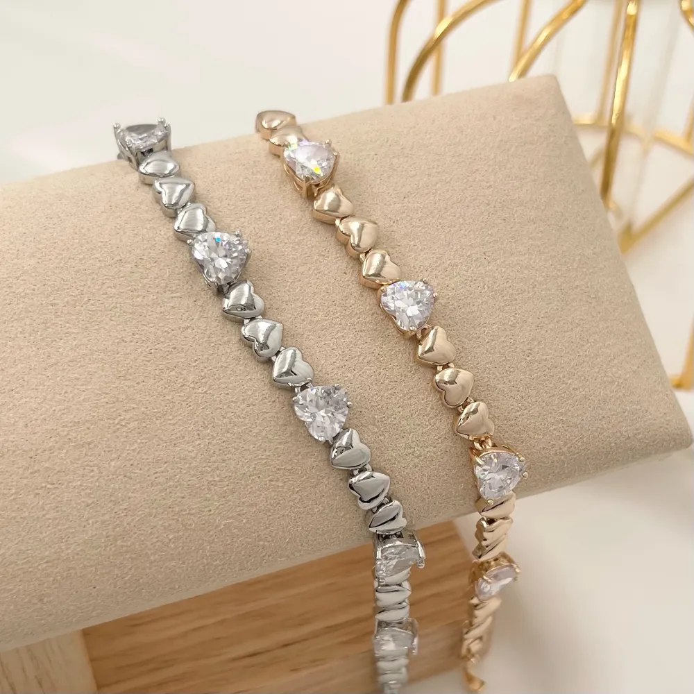 Cuore Zirconia con Cuoricini-Bracciale Con Cubic Zirconia - BMZ-109-195 (Argento)